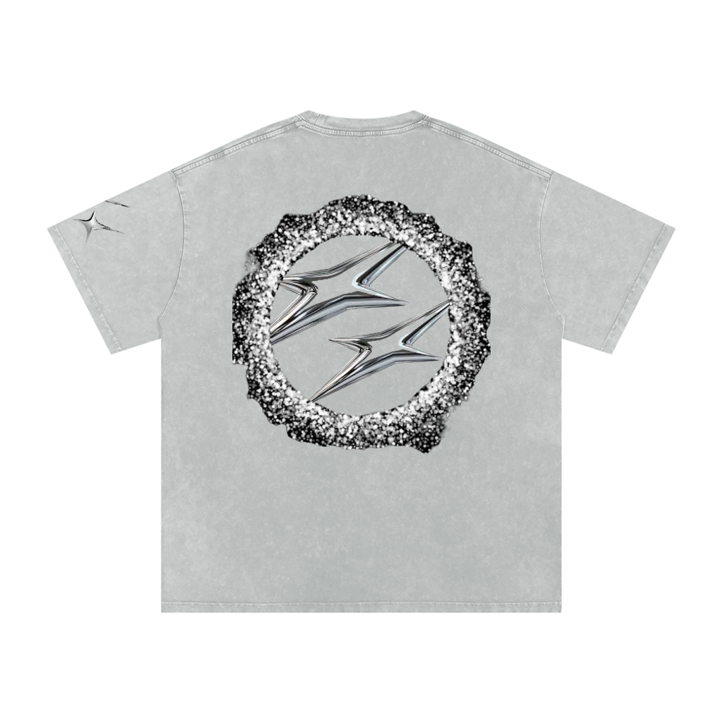 Snow Washed Oversized Cotton T-Shirt