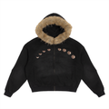 BECOMING FAMOUS*/Moons Detachable Fur Hoodie
